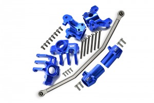 GPM RBX192122 Aluminium Front C-Hubs /  Front & Rear Kncukle Arm W/ Steering Rod Axial Racing AXIAL 1/10 4WD RBX10 RYFT BRUSHLESS ROCK BOUNCER AXI03005 - BLUE - RBX192122-B