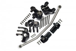 GPM RBX192122 Aluminium Front C-Hubs /  Front & Rear Kncukle Arm W/ Steering Rod Axial Racing AXIAL 1/10 4WD RBX10 RYFT BRUSHLESS ROCK BOUNCER AXI ... - RBX192122-BK