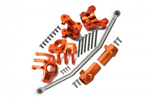 GPM RBX192122 Aluminium Front C-Hubs /  Front & Rear Kncukle Arm W/ Steering Rod Axial Racing AXIAL 1/10 4WD RBX10 RYFT BRUSHLESS ROCK BOUNCER AXI03005 - ORANGE - RBX192122-OR