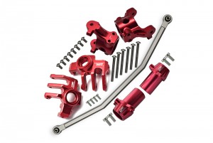 GPM RBX192122 Aluminium Front C-Hubs /  Front & Rear Kncukle Arm W/ Steering Rod Axial Racing AXIAL 1/10 4WD RBX10 RYFT BRUSHLESS ROCK BOUNCER AXI03005 - RED - RBX192122-R
