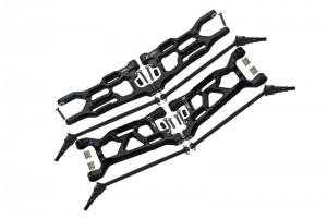 GPM LU40555694 Front & Rear Supsnesion Arm With CVD Set For LOSI 1/10 4WD LASERNUT TENACITY ULTRA 4 ROCK RACER LOS03028 - BLACK - LU40555694-BK