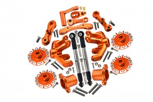 GPM BR10212248 COMBO SET Steering Assembly / Front Knuckle Arms / Brake Disk For LOSI 1/10 ELECTRIC 4WD BAJA REY DESERT TRUCK LOS03008 - ORANGE - BR10212248-OR