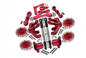 GPM BR10212248 COMBO SET Steering Assembly / Front Knuckle Arms / Brake Disk For LOSI 1/10 ELECTRIC 4WD BAJA REY DESERT TRUCK LOS03008 - RED - BR10212248-R