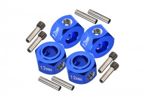 GPM LMT010/12X8M ALUMINIUM 6061-T6 HEX ADAPTER - 12 X 8mm LOSI 1/8 LMT 4WD SOLID AXLE MONSTER TRUCK LOS04022 - BLUE - LMT010/12X8M-B