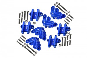 GPM LMT2830FR ALUMINUM FRONT / REAR UPPER LOWER SHOCK MOUNT LOSI 1/8 LMT 4WD SOLID AXLE MONSTER TRUCK LOS04022 - BLUE - LMT2830FR-B