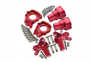 GPM LMT192122 FRONT & REAR KNUCKLE ARM REAR HUB LOSI 1/8 LMT 4WD SOLID AXLE MONSTER TRUCK LOS04022 - RED - LMT192122-R