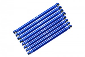 GPM LMT049FR ALUMINUM FRONT & REAR UPPER & LOWER CHASSIS LINKS PARTS TREE LOSI 1/8 LMT 4WD SOLID AXLE MONSTER TRUCK LOS04022 - BLUE - LMT049FR-B