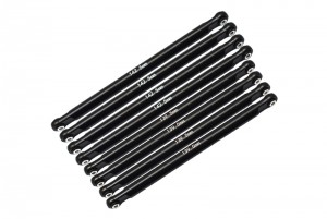 GPM LMT049FR ALUMINUM FRONT & REAR UPPER & LOWER CHASSIS LINKS PARTS TREE LOSI 1/8 LMT 4WD SOLID AXLE MONSTER TRUCK LOS04022 - BLACK - LMT049FR-BK