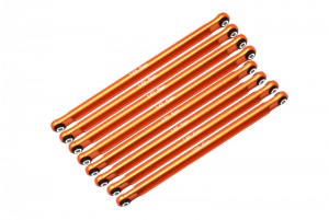 GPM LMT049FR ALUMINUM FRONT & REAR UPPER & LOWER CHASSIS LINKS PARTS TREE LOSI 1/8 LMT 4WD SOLID AXLE MONSTER TRUCK LOS04022 - ORANGE - LMT049FR-OR