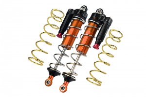 GPM MAKX187R/LA ALUMINUM 6061-T6 REAR L-SHAPE PIGGY BACK ADJUSTABLE SPRING DAMPERS 187mm ARRMA 1/5 4WD KRATON 8S BLX MONSTER TRUCK ARA110002T1/T2 - ORANGE - MAKX187R/LA-OR-S