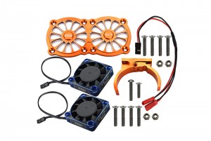 GPM MAKX018FANC ALUMINUM 7075-T6 MOTOR HEATSINK WITH DUAL METAL FRAME WATERPROOF COOLING FAN MOUNT ARRMA 1/5 4WD KRATON / OUTCAST 8S BLX - MAKX018FANC-OR