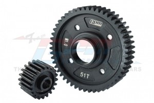 GPM TXM82051TS-BK MEDIUM CARBON STEEL CENTER DIFF OUTPUT GEAR 51T AND INPUT GEAR 20T TRAXXAS 1/5 ELECTRIC 4WD X-MAXX 8S / 1/6 XRT - TXM82051TS-BK