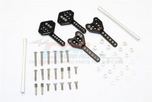 ALUMINIUM FRONT & REAR SHOCK TOWER ADJUSTABLE MOUNT -   AXIAL SCX10 II - Black - SCX27029FRO-BK
