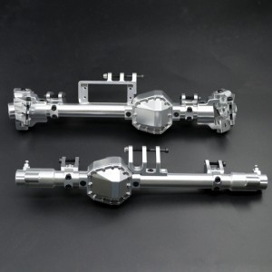 ALLOY FRONT & REAR AXLE DIFF HOUSING 1/10 AXIAL RC RBX10 RYFT ROCK BOUNCER AXI03005 - SILVER - RBX10-02FR/SI