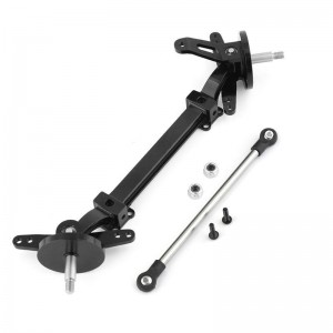 Front Axle Steering Assembly Link Upright Tie Rod 1/14 Tamiya RC Tractor Truck - BLACK - TEU-01/BK
