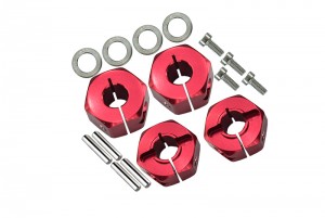 GPM SLA2W10/0608 ALUMINUM HEX ADAPTERS 6mm FRONT 8mm REAR SLASH PRO 2WD SHORT COURSE - RED - SLA2W10/0608-R