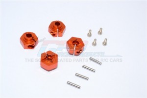 ALUMINIUM HEX ADAPTORS (12MM)  AXIAL SMT10 - MJ010-OR