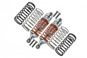 GPM RUS087F ALLOY FRONT SPRING DAMPER 1.3 / 1.5 / 1.7mm COIL SPRING TRAXXAS RUSTLER VXL - SILVER - RUS087F-S-OR
