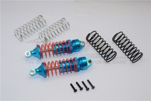 GPM RUS087F ALLOY FRONT SPRING DAMPER 1.3 / 1.5 / 1.7mm COIL SPRING TRAXXAS RUSTLER VXL - LIGHT BLUE - RUS087F-SB-OR