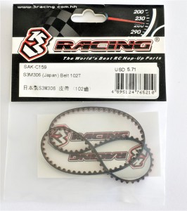 3RACING SAK-C159 S3M306 Japan Belt 102T 1/10 RC SAKURA Cero FWD Car - SAK-C159