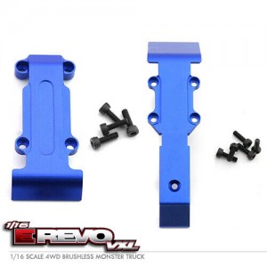 ALUMINIUM FRONT & REAR SKID PLATE 7037 TRAXXAS 1/16 MINI E-REVO SUMMIT - ERV-331FR/B