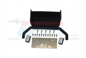 METAL SIMULATION OIL TANK WITH EXHAUST PIPE FOR TRAXXAS 1/18 RC TRX-4M CRAWLER BRONCO 97074-1 /  LAND ROVER DEFENDER 97054-1 - TRX4MZSP2-BK