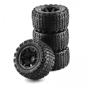 Rubber Type & Rim Set Type A For TRAXXAS 1/16 MINI E-REVO SUMMIT MONSTER - WH-04A/BK