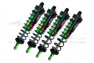 GPM SLE128143/LA ALUMINUM 6061-T6 FRONT AND REAR L-SHAPE PIGGY BACK DAMPERS TRAXXAS 1/8 4WD SLEDGE MONSTER TRUCK 95076-4 - GREEN - SLE128143/LA-G-BK