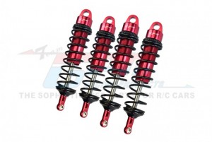 GPM SLE128143 ALUMINUM 6061-T6 FRONT AND REAR ADJUSTABLE SPRING DAMPERS TRAXXAS 1/8 4WD SLEDGE MONSTER TRUCK 95076-4 - RED - SLE128143-R-BK