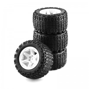 105mm Rubber Tire & Rim Set - Type A For 1/16 RC TRAXXAS MINI E-REVO SUMMIT SLASH - WH-11601/WI