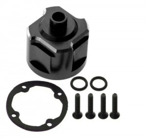Aluminum 6061 Front / Rear Differential Case 9581 For TRAXXAS 1/8 SLEDGE MONSTER 95076-4 - BLACK - TRX-9581/BK