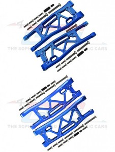 GPM SLE05556 FULL SET FRONT AND REAR LOWER SUSPENSION ARM 1/8 TRAXXAS 4WD SLEDGE MONSTER - BLUE - SLE05556-B