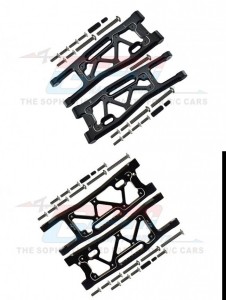 GPM SLE05556 FULL SET FRONT AND REAR LOWER SUSPENSION ARM 1/8 TRAXXAS 4WD SLEDGE MONSTER - BLACK - SLE05556-BK