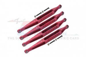 GPM LMT014FR ALUMINUM 7075-T6 LOWER LINK BAR SET LOS244008 LOSI 1/8 LMT 4WD SOLID AXLE MONSTER TRUCK LOS04022 - RED - LMT014FR-R