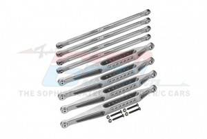 GPM LMT1449 ALUMINIUM 7075-T6 UPPER & LOWER LINK BAR SET LOSI 1/8 LMT 4WD SOLID AXLE MONSTER TRUCK LOS04022 - SILVER - LMT1449-S