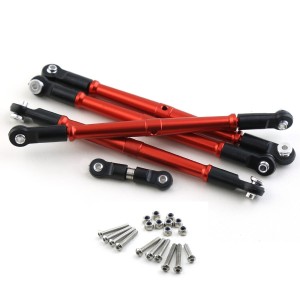 ALUMINUM TIE ROD SET W/ STEERING ROD ARRMA 1/8 KRATON / OUTCAST / NOTORIOUS / TALION 6S BLX - RED - MAK-160/R
