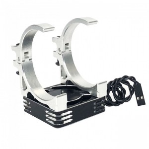 ALUMINIUM 40 x 40mm MOTOR HEATSINK WITH ALLOY COOLING FAN 1/10 RC CAR - SILVER - AC-MHS4040/SI