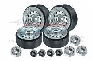 GPM TRX4MZSP1220 ALUMINUM 1-INCH BEADLOCK WHEEL RIMS SET 12 HOLES TRAXXAS 1/18 4WD TRX-4M FORD BRONCO 97074-1 / DEFENDER 97054-1 - SILVER - TRX4MZSP1220-S