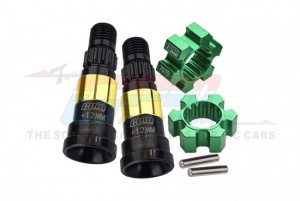 GPM TXM8+1210/JT HARDEN STEEL #45 FRONT/REAR CVD JOINT +12mm ALUMINIUM 7075-T6 WHEEL HEX HUBS 7753 7756 TRAXXAS 1/5 RC X-MAXX 6S MONSTER - GREEN - TXM8+1210/JT-G