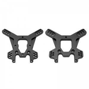 ALU FRONT & REAR SHOCK TOWER TKR5428 TKR5429 FOR TEKNO RC 1/8 ET48 NT48 BUGGY - BLACK - TKR542829/BK