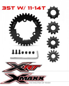 STEEL SPUR GEAR - 35T M1.5 W/ PINION SET 1/5 TRAXXAS XRT / X-MAXX 6S 8S MONSTER - 35T W/ 11-14T - TXM035TS1114T