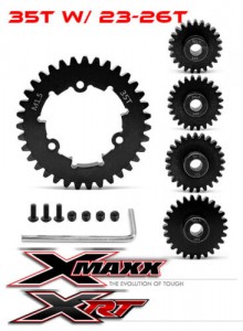 STEEL SPUR GEAR - 35T M1.5 W/ PINION SET 1/5 TRAXXAS XRT / X-MAXX 6S 8S MONSTER - 35T W/ 23-26T - TXM035TS2326T