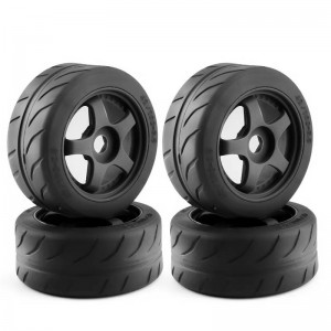 Rubber Tyre & Wheel Set 43mm For 1/7 1/8 ARRMA RC INFRACTION LIMITLESS 6S BLX - BLACK - WH-07/BK