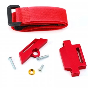 Aluminium Battery Holder Mount W/ Magic Strap 5822 5822A 1/10 RC TRAXXAS SLASH 2WD CHASSIS SHORT COURSE - RED - TRX-5822/RE