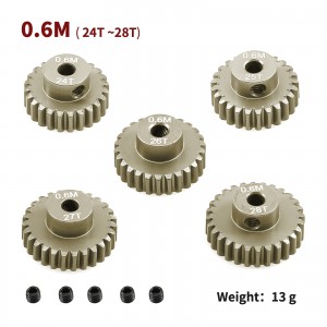 Aluminum 7075 Hard Coated M0.6 Pinion Gear Set 13 - 33T 3.175mm Holes 1/10 TAMIYA TT02 XV02 Car - PG062428T