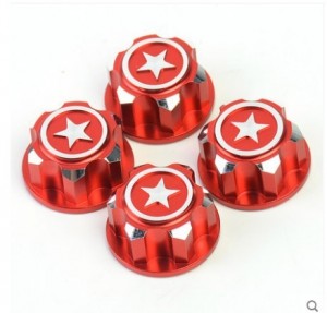 Aluminum Anti-Skid Hex Wheel Nuts 17mm 1/5 TRAXXAS X-MAXX / 1/8  SUMMIT /  E-REVO MONSTER - RED - TXM-005/RE