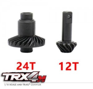 STEEL SPIRAL BEVEL GEAR SET 12T - 22T / 24T 9777 1/18 TRAXXAS TRX-4M CRAWLER 97074-1 97054-1 - TRX4M1224T