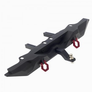 Aluminum Rear Bumper With D-Rings Tow Hooks 1/10 AXIAL RACING SCX10 / TRAXXAS TRX-4 RC Crawler Truck - BLACK - TRX4-330RA/BK