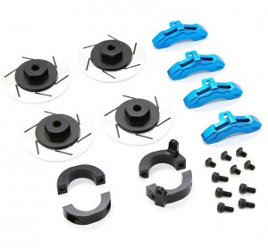 Aluminum Brake Disc Caliper Wheel 12mm Hex Adapter For TAMIYA 1/10 CC02 RC Pickup Truck 58675 58705 58715 - CC02-03/LB