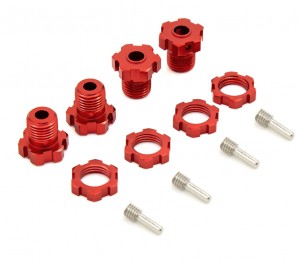 Aluminum Splined Wheel Hubs -17mm 5353X TRAXXAS 1/10 E-Maxx T-Maxx 2.5 Revo 3.3 Summit Monster Truck - RED - TRX-5353X/RE